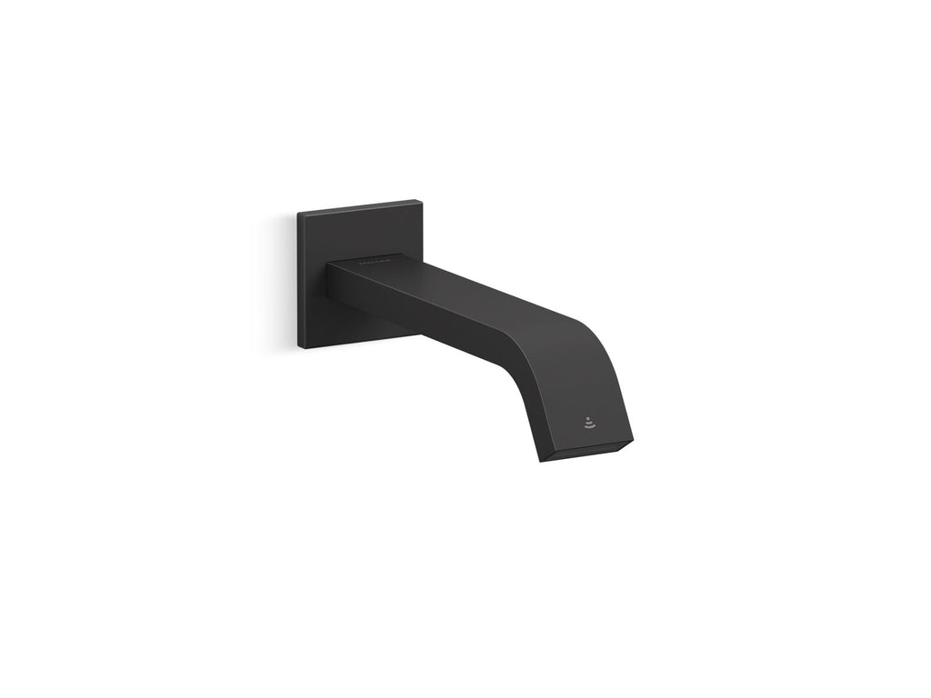 KOHLER K-123L36-SANL-BL Loure Wall-Mount Touchless Faucet With Kinesis Sensor Technology, Ac-Powered - Matte Black