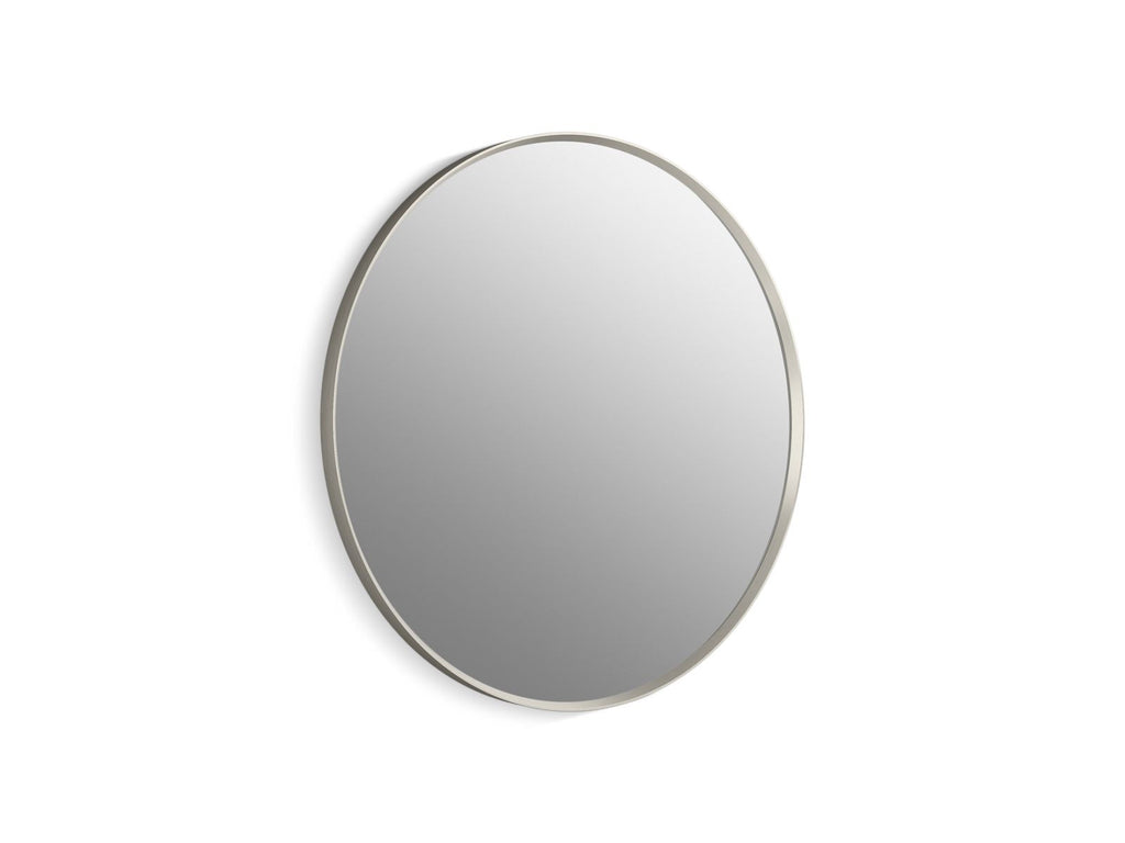 KOHLER K-31368-BNL Essential 32" Round Framed Mirror - Brushed Nickel