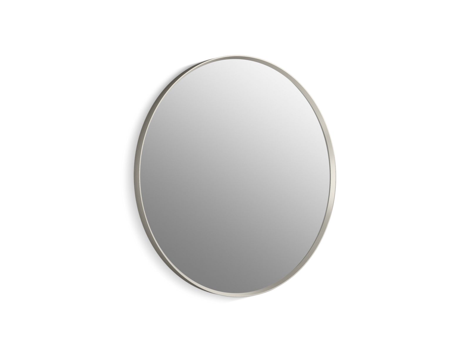 KOHLER K-31368-BNL Essential 32" Round Framed Mirror - Brushed Nickel