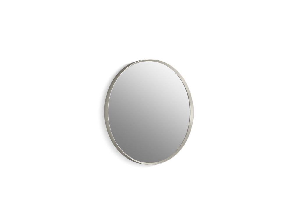 KOHLER K-31367-BNL Essential 22" Round Framed Mirror - Brushed Nickel