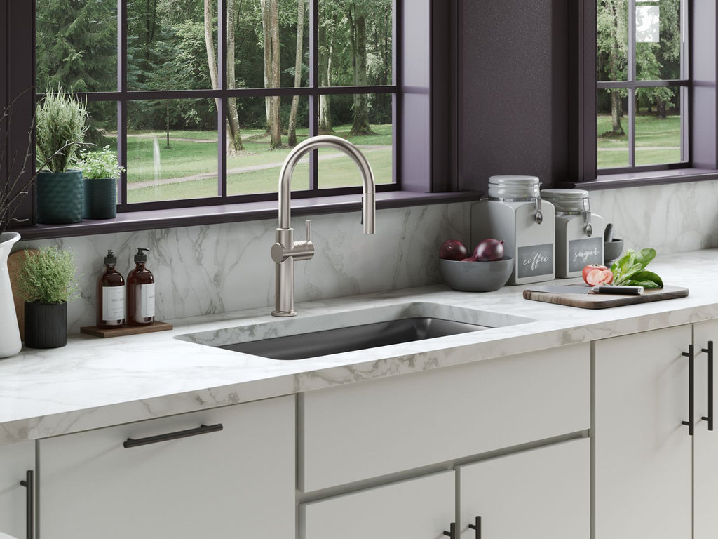 KOHLER K-22974-2MB Crue Touchless Pull-Down Kitchen Sink Faucet With Three-Function Sprayhead - Vibrant Brushed Moderne Brass