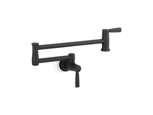 KOHLER K-35744-BL Wall-Mount Pot Filler In Matte Black