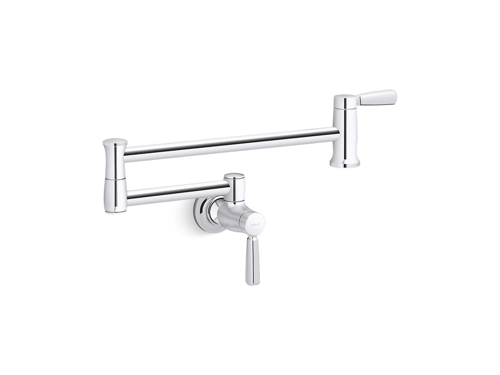 KOHLER K-35744-VS Wall-Mount Pot Filler - Vibrant Stainless