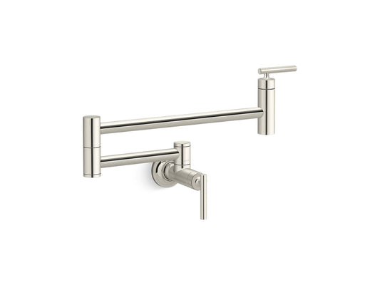 KOHLER K-35745-SN Wall-Mount Pot Filler In Vibrant Polished Nickel