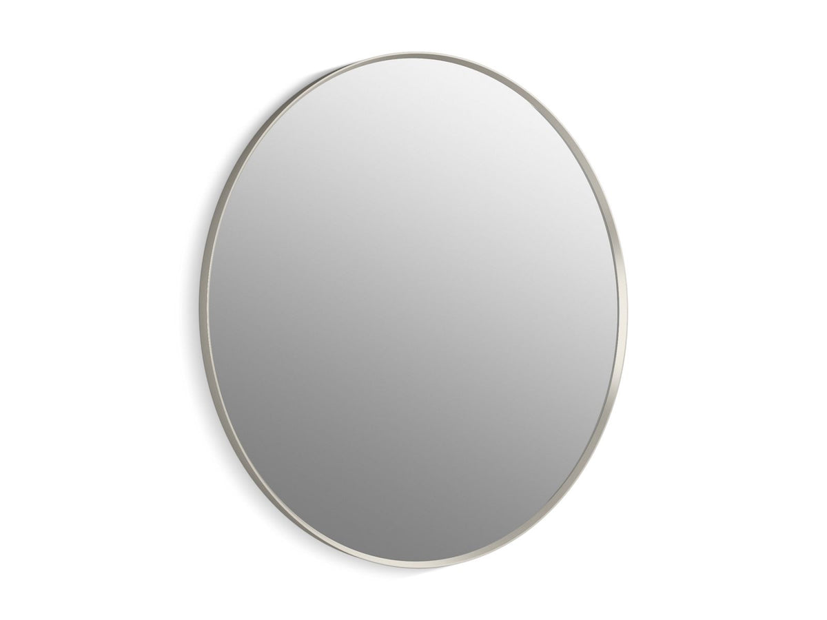 KOHLER K-31370-BNL Essential 42" Round Framed Mirror - Brushed Nickel
