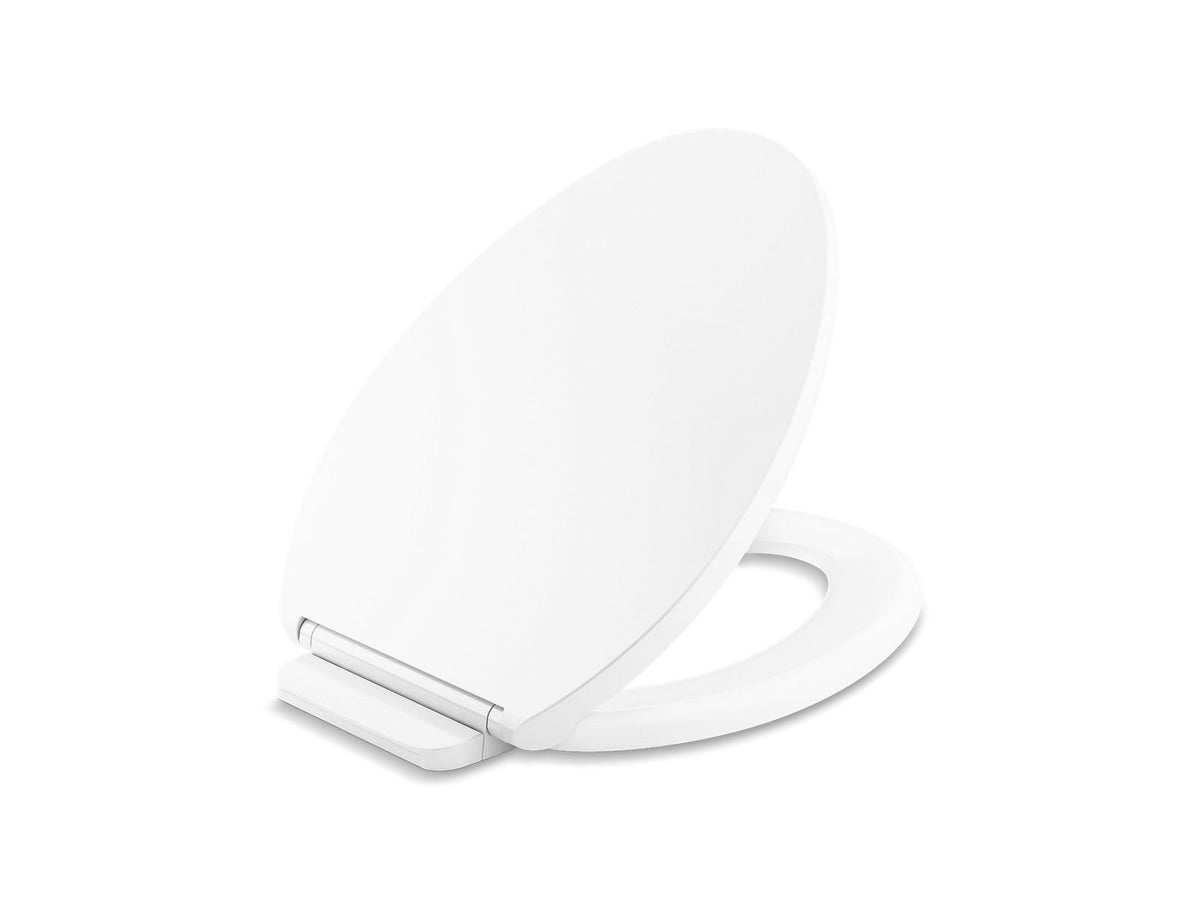 KOHLER K-27331-0 Glissade Readylatch Quiet-Close Elongated Toilet Seat - White