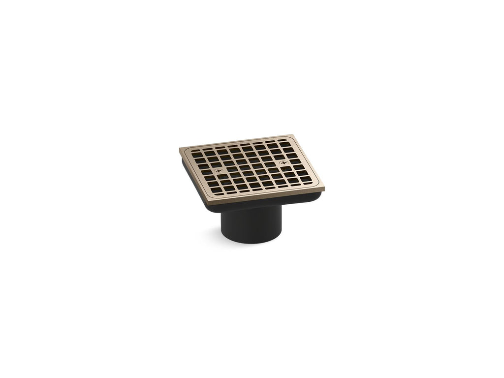 KOHLER K-22665-BV Clearflo Square Brass Tile-In Shower Drain (Drain Body Not Included) - Vibrant Brushed Bronze