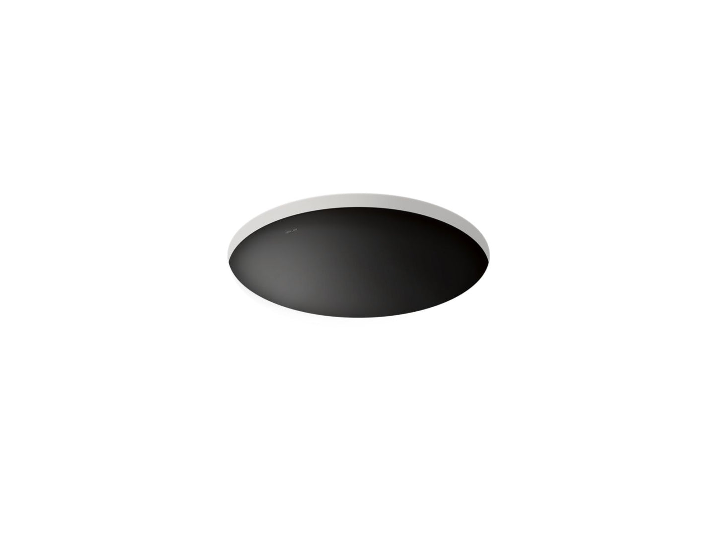 KOHLER K-29000-7 Caxton 16-1/4" Round Undermount Bathroom Sink, No Overflow In Black Black