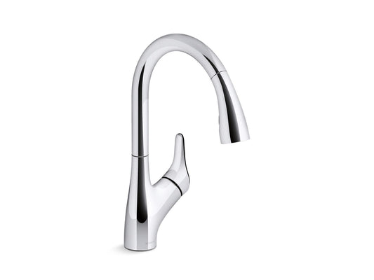 KOHLER K-30469-CP Rival Pull-Down Kitchen Sink Faucet With Two-Function Sprayhead In Polished Chrome