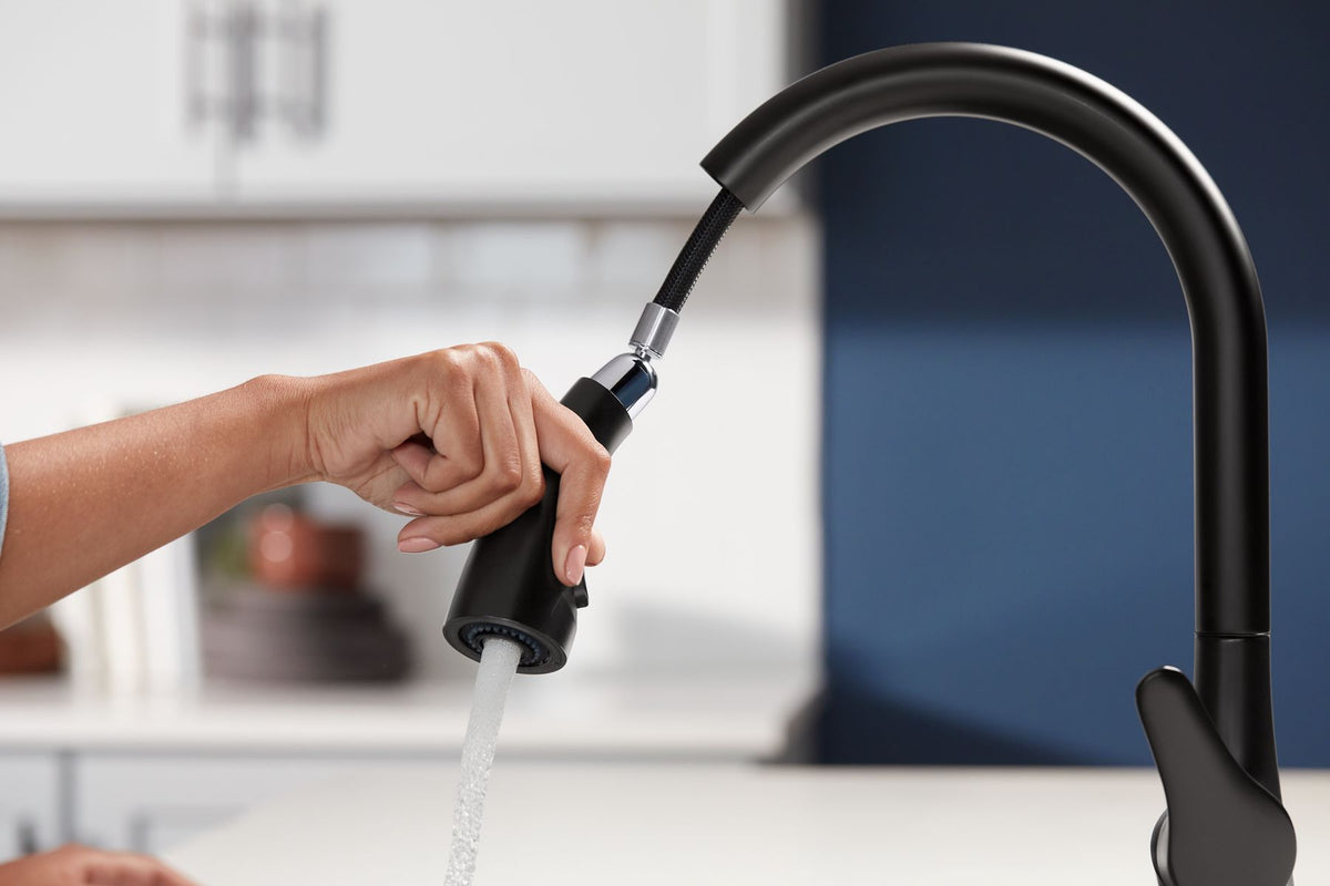 KOHLER K-30469-BL Rival Pull-Down Kitchen Sink Faucet With Two-Function Sprayhead - Matte Black