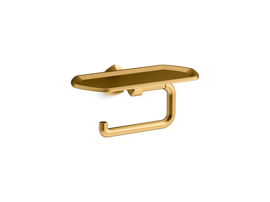 KOHLER K-27128-2MB Occasion Toilet Paper Holder With Tray In Vibrant Brushed Moderne Brass