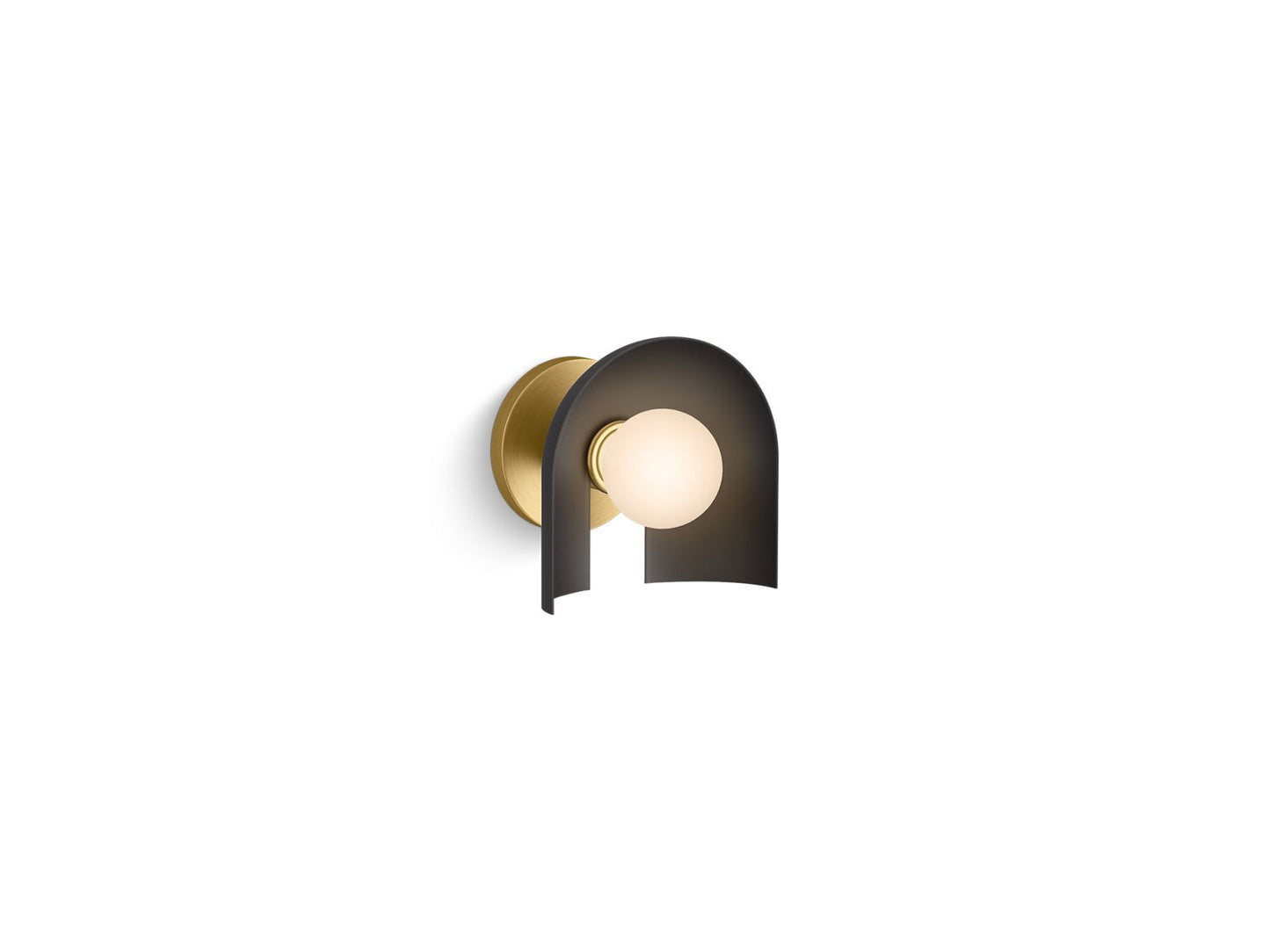 KOHLER K-31782-SC01-BML Jabot One-Light Sconce In Black with Brass Trim