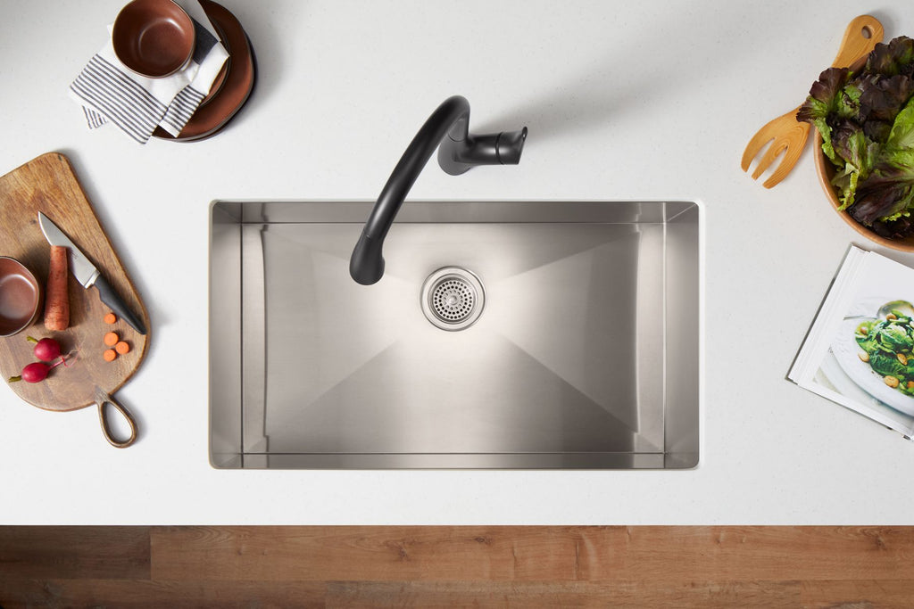 KOHLER K-30469-BL Rival Pull-Down Kitchen Sink Faucet With Two-Function Sprayhead - Matte Black