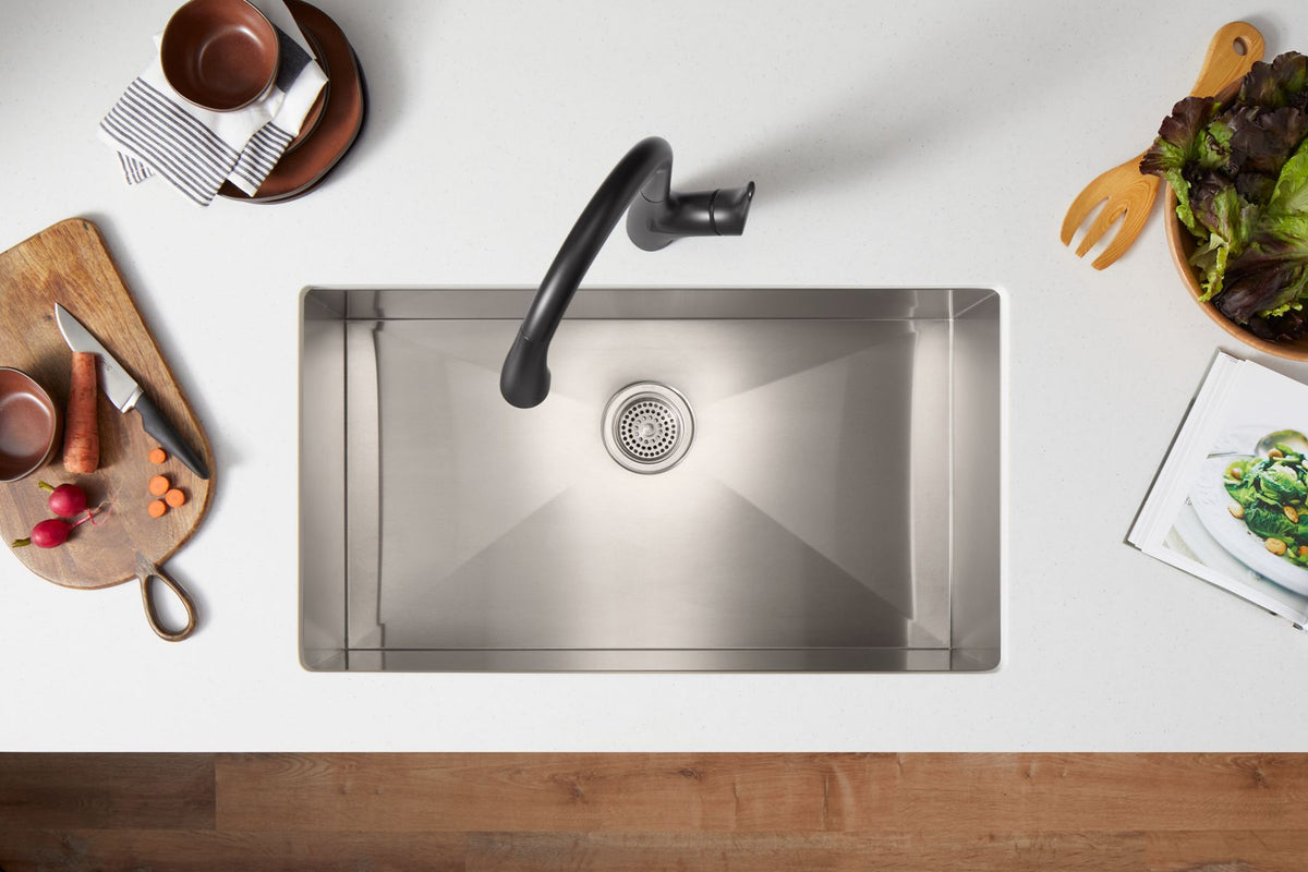 KOHLER K-30469-BL Rival Pull-Down Kitchen Sink Faucet With Two-Function Sprayhead - Matte Black