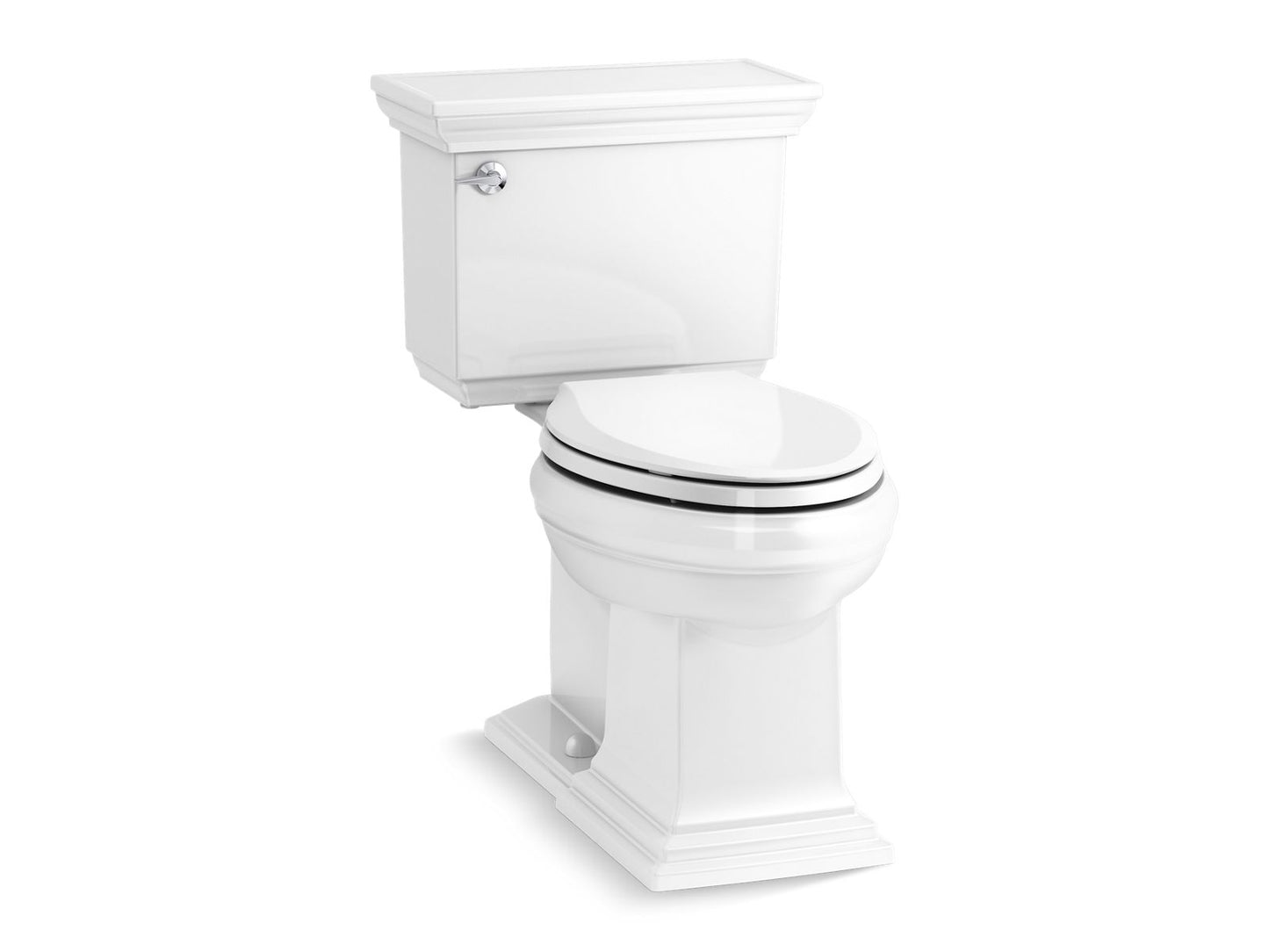 KOHLER K-36669-0 Memoirs Stately Continuousclean St Two-Piece Elongated Toilet With Concealed Trapway, 1.28 Gpf In White