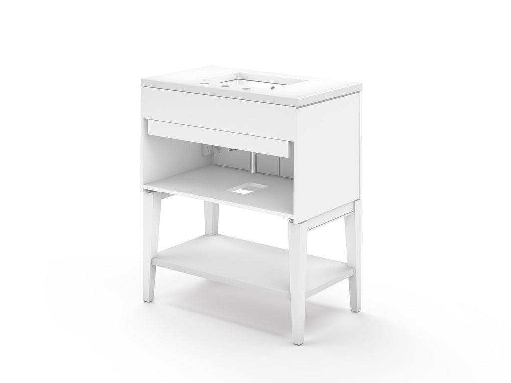 KOHLER K-33578-ASB-0 Winnow 30" Bathroom Vanity Cabinet With Sink And Quartz Top - White