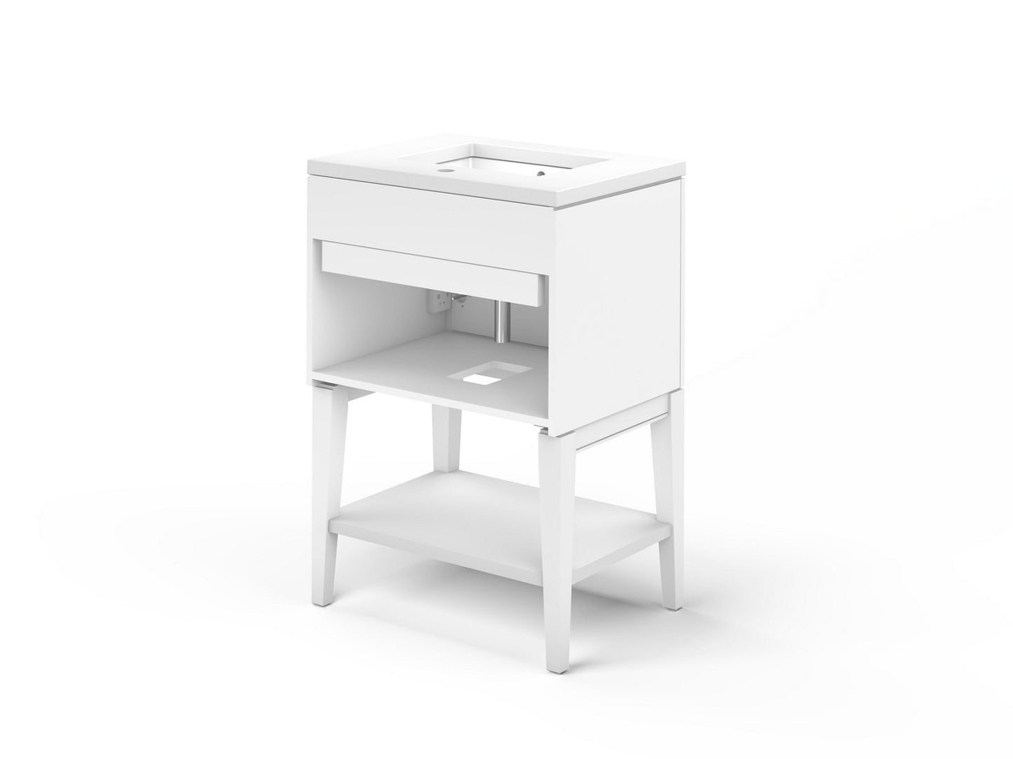KOHLER K-33577-ASB-0 Winnow 24" bathroom vanity cabinet with sink and quartz top - White