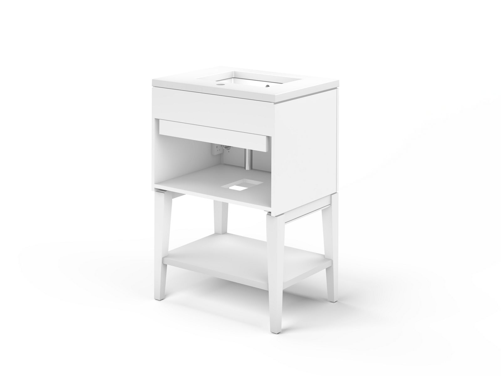 KOHLER K-33577-ASB-0 Winnow 24" Bathroom Vanity Cabinet With Sink And Quartz Top - White