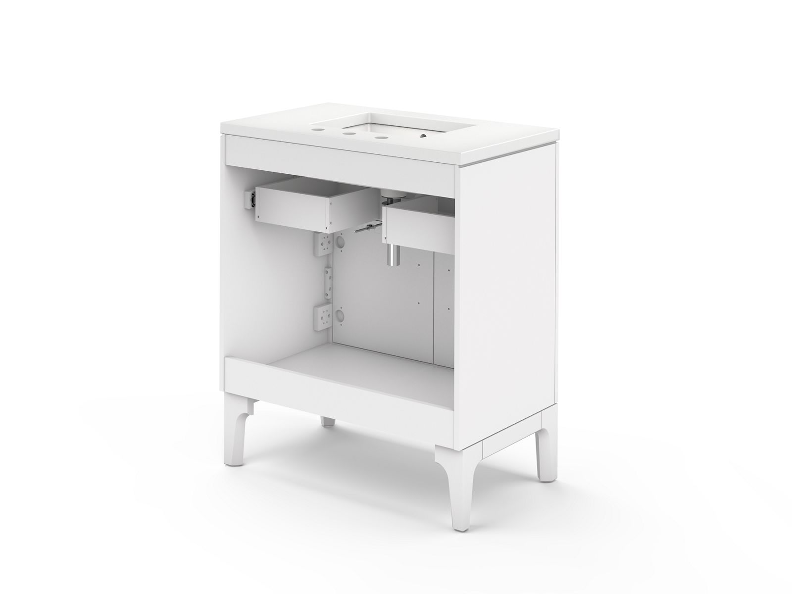 KOHLER K-33552-ASB-1WT Seer 30" Bathroom Vanity Cabinet With Sink And Quartz Top - Mohair Grey