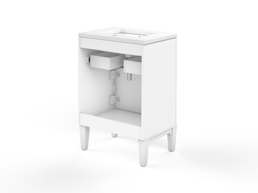 KOHLER K-33543-ASB-0 Southerk 24" Bathroom Vanity Cabinet With Sink And Quartz Top - White