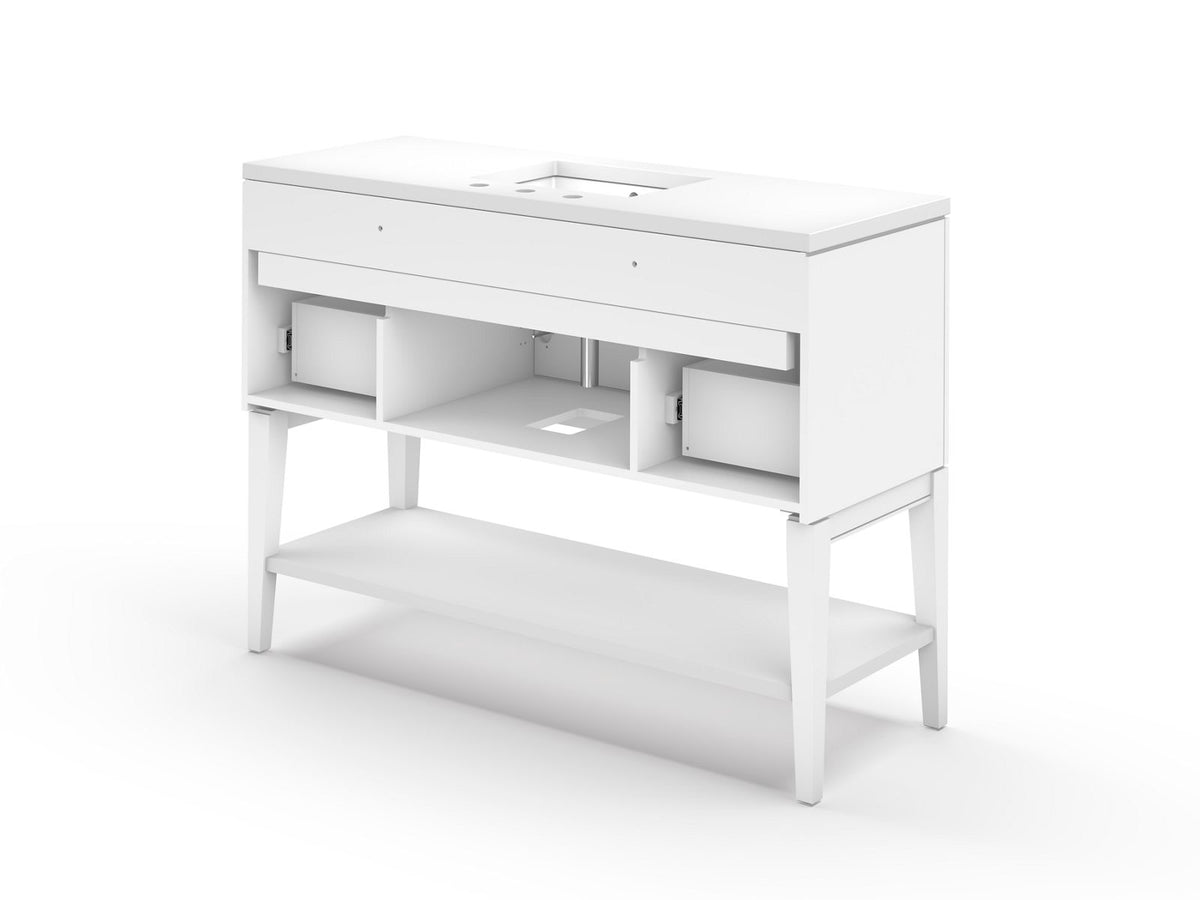 KOHLER K-33580-ASB-1WX Winnow 48" Bathroom Vanity Cabinet With Sink And Quartz Top - Slate Grey