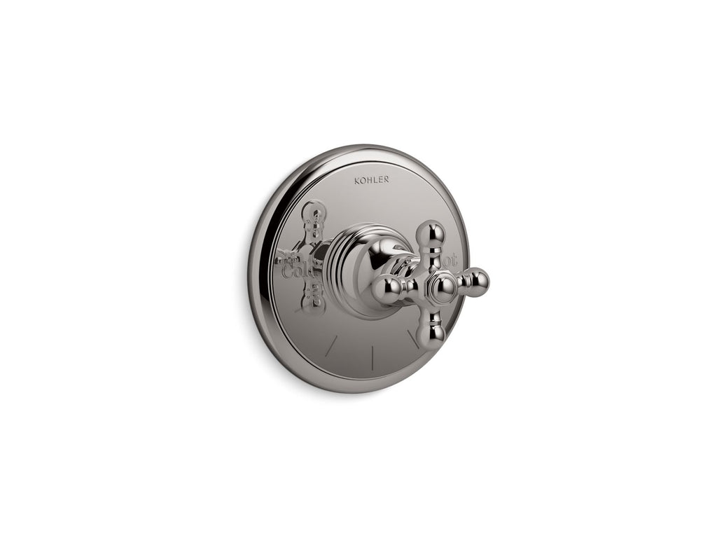 KOHLER K-T72769-3-TT Artifacts Mastershower Temperature Control Valve Trim With Cross Handle - Vibrant Titanium