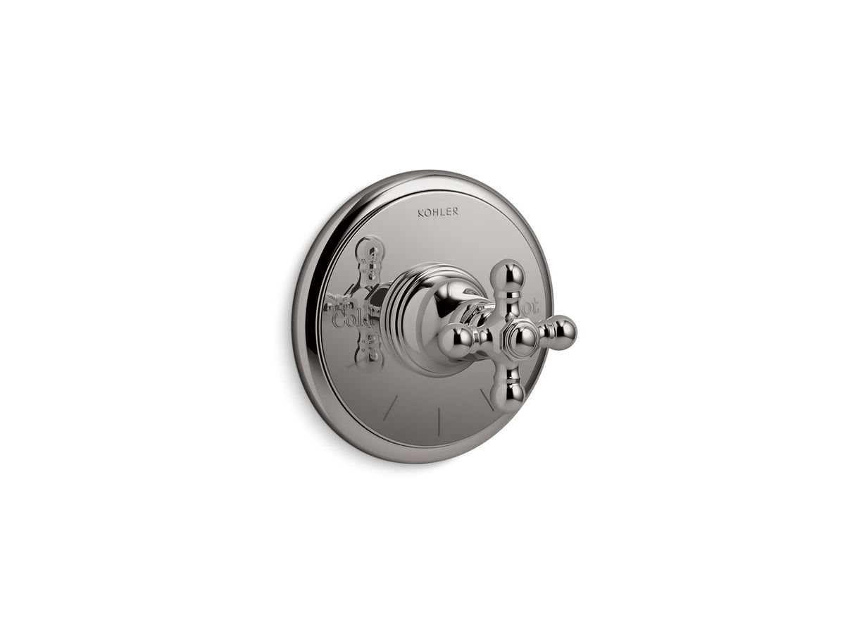 KOHLER K-T72769-3-TT Artifacts Mastershower Temperature Control Valve Trim With Cross Handle - Vibrant Titanium