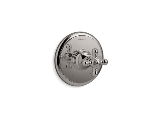 KOHLER K-T72769-3-TT Artifacts MasterShower temperature control valve trim with cross handle - Vibrant Titanium