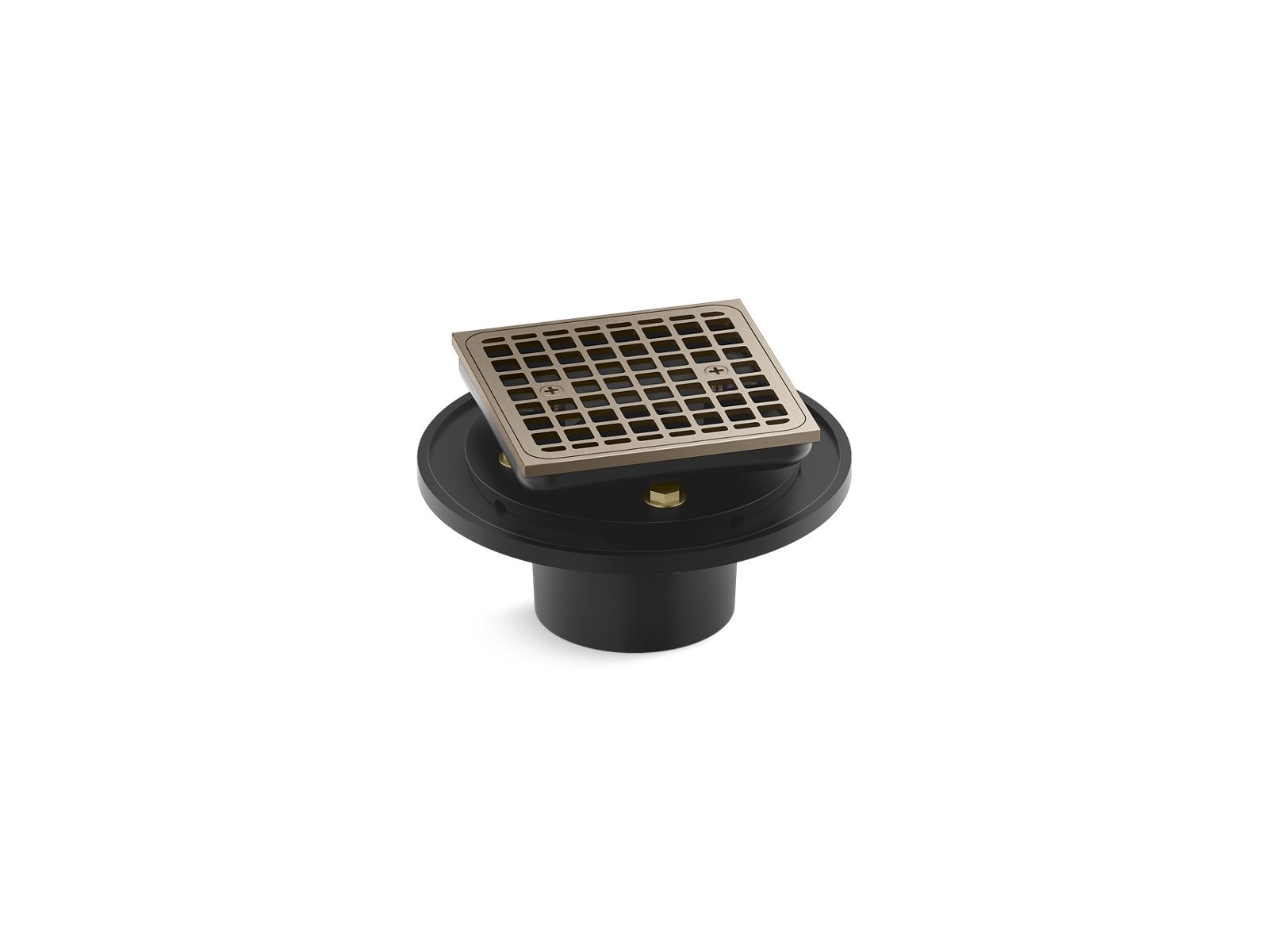 KOHLER K-22673-BV Clearflo Square Brass Tile-In Shower Drain - Vibrant Brushed Bronze