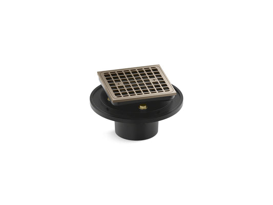 KOHLER K-22673-BV Clearflo Square brass tile-in shower drain - Vibrant Brushed Bronze