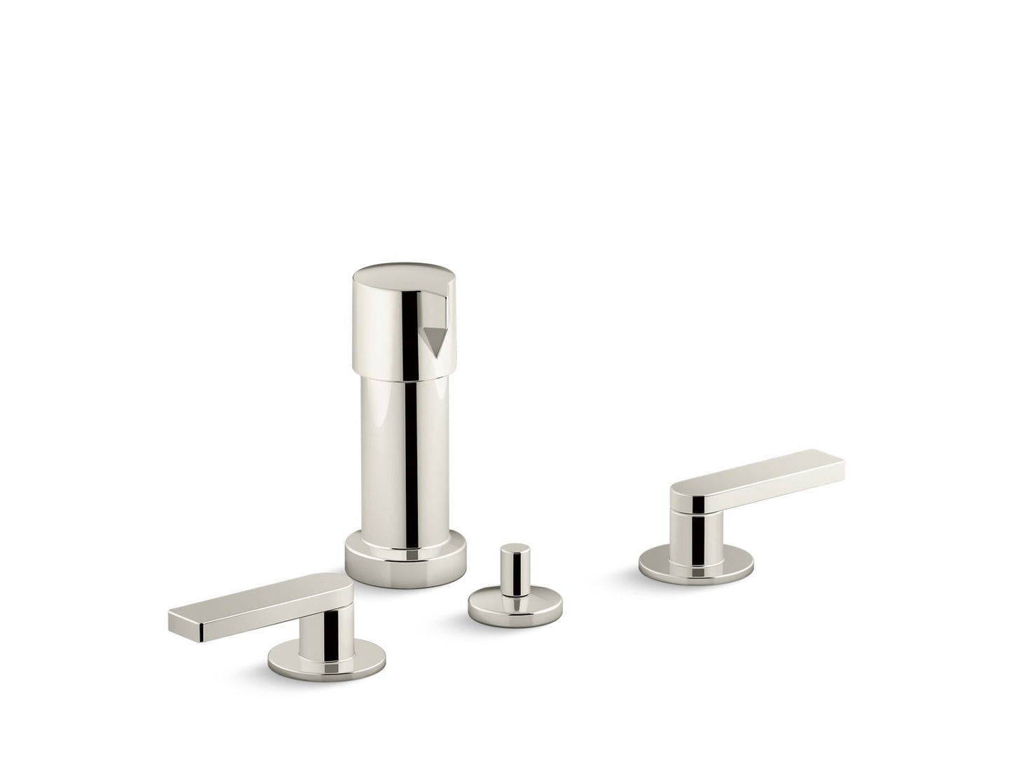 KOHLER K-73077-4-SN Composed Widespread Bidet Faucet With Lever Handles In Vibrant Polished Nickel