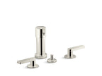 KOHLER K-73077-4-SN Composed Widespread Bidet Faucet With Lever Handles - Vibrant Polished Nickel