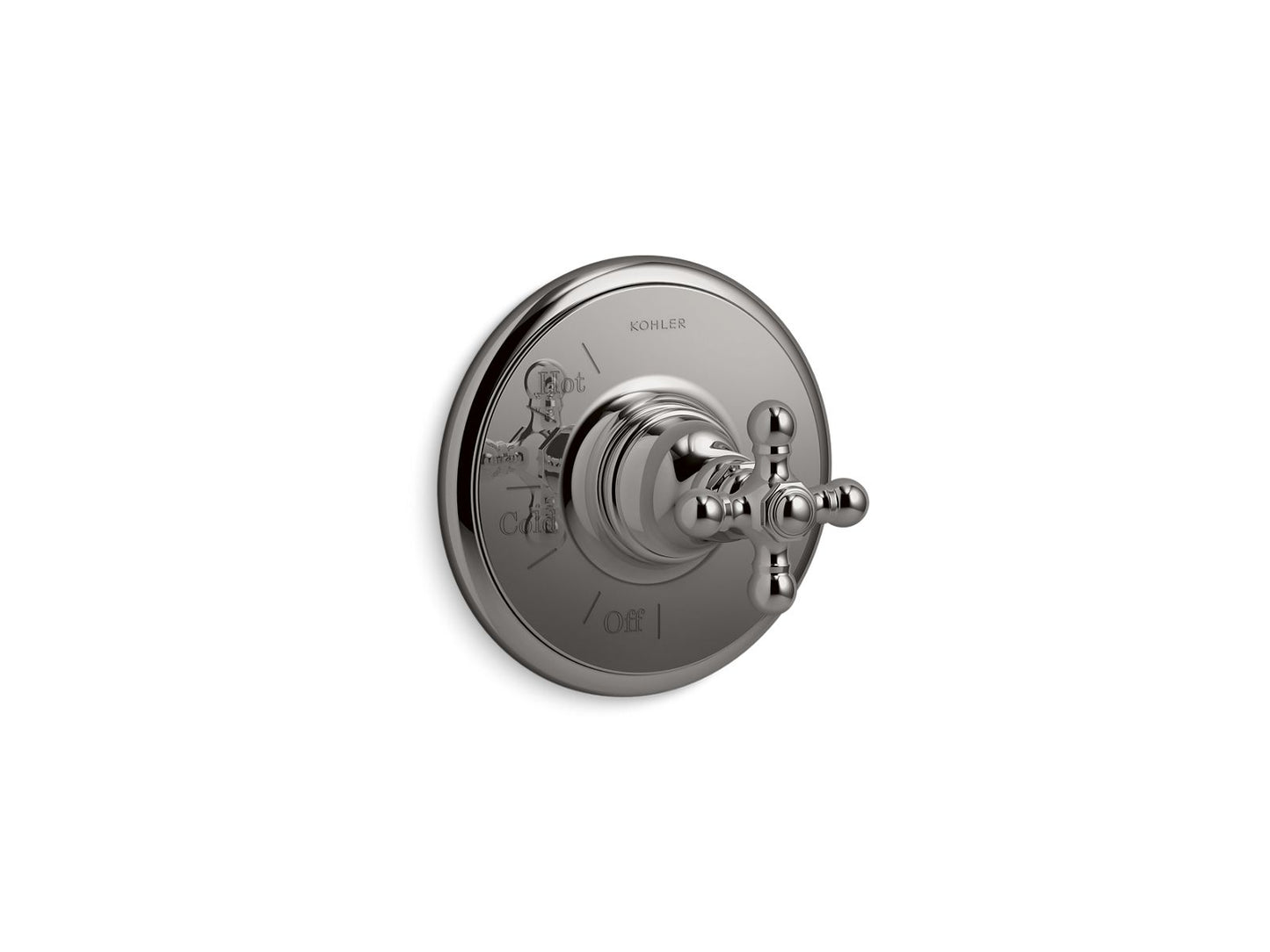 KOHLER K-TS72767-3-TT Artifacts Rite-Temp Valve Trim With Cross Handle In Vibrant Titanium