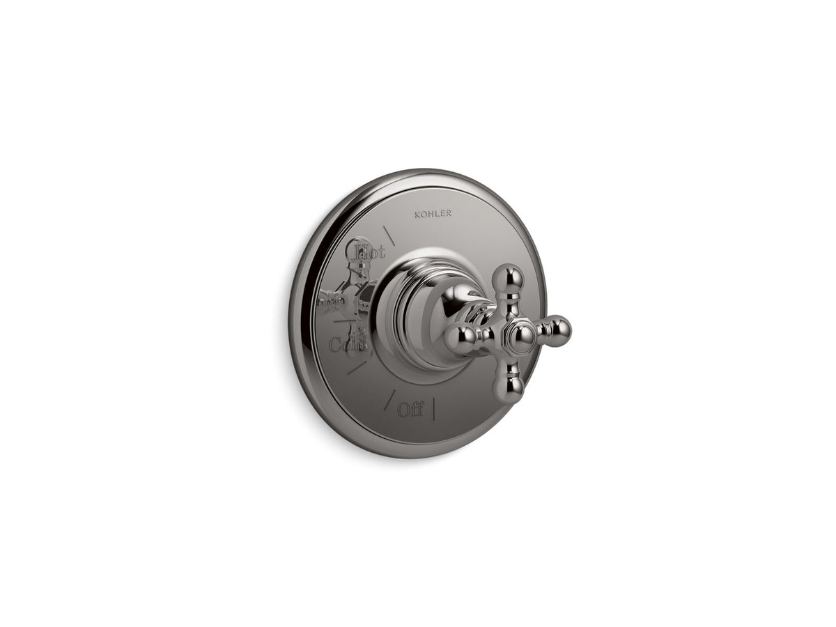 KOHLER K-TS72767-3-TT Artifacts Rite-Temp Valve Trim With Cross Handle - Vibrant Titanium