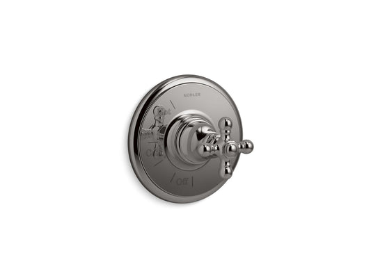 KOHLER K-TS72767-3-TT Artifacts Rite-Temp valve trim with cross handle - Vibrant Titanium