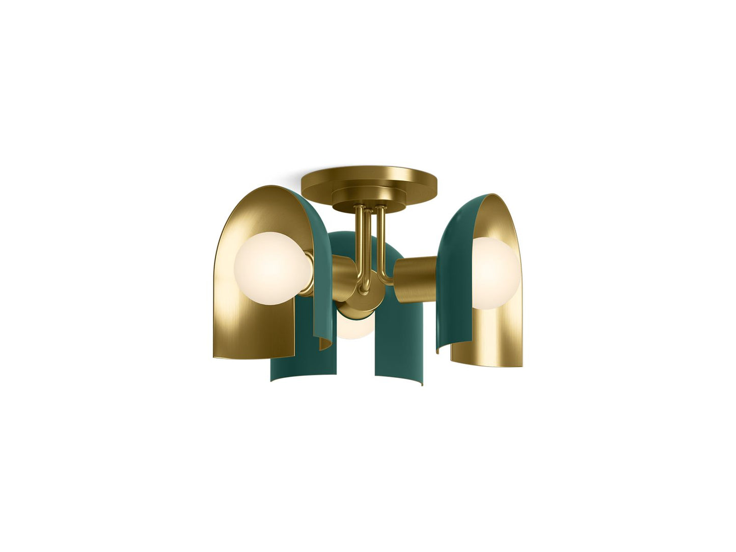 KOHLER K-31786-FM03-6GL Jabot 3-13/16" Flush-Mount In Jade w/Brushed Moderne Brass Accents