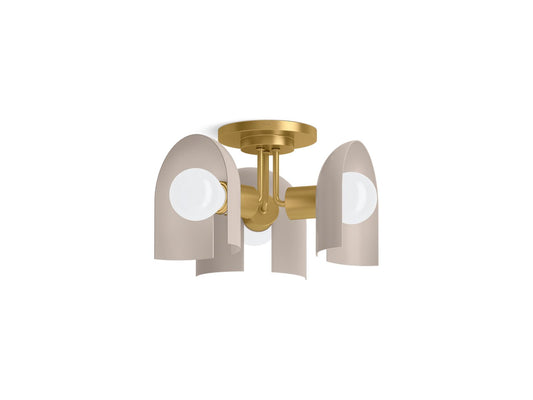 KOHLER K-31786-FM03-SLG Jabot 3-13/16" Flush-Mount In Biscuit Satin with Brushed Moderne Brass