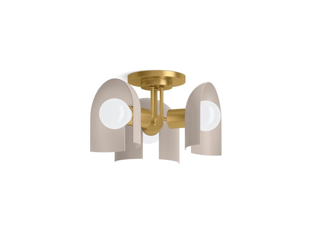 KOHLER K-31786-FM03-SLG Jabot 3-13/16" Flush-Mount - Biscuit Satin With Brushed Moderne Brass
