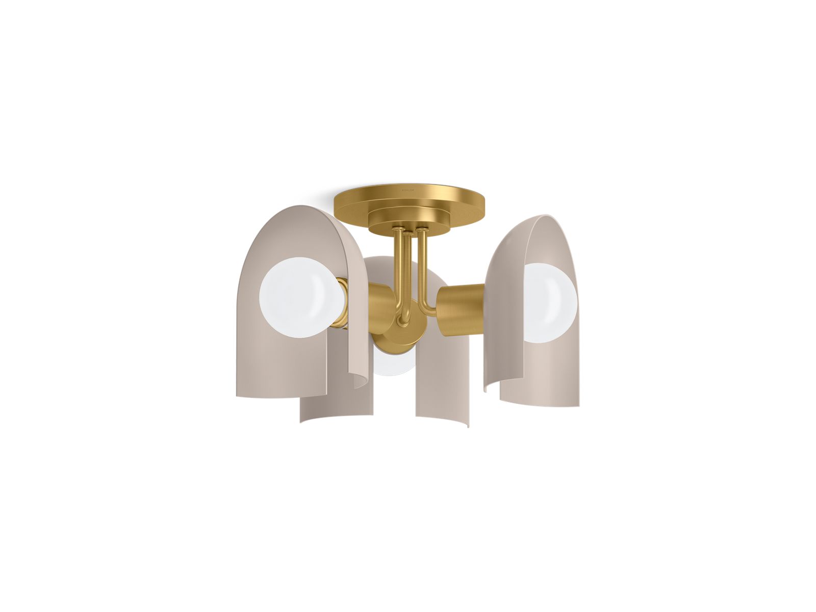 KOHLER K-31786-FM03-SLG Jabot 3-13/16" Flush-Mount - Biscuit Satin With Brushed Moderne Brass
