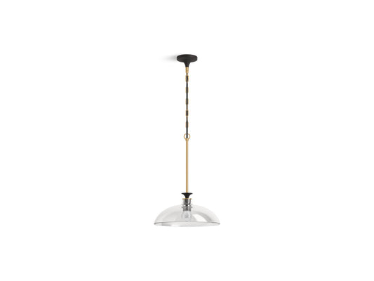 KOHLER K-31771-PE01-BML Tone 15" Pendant In Black with Brass Trim