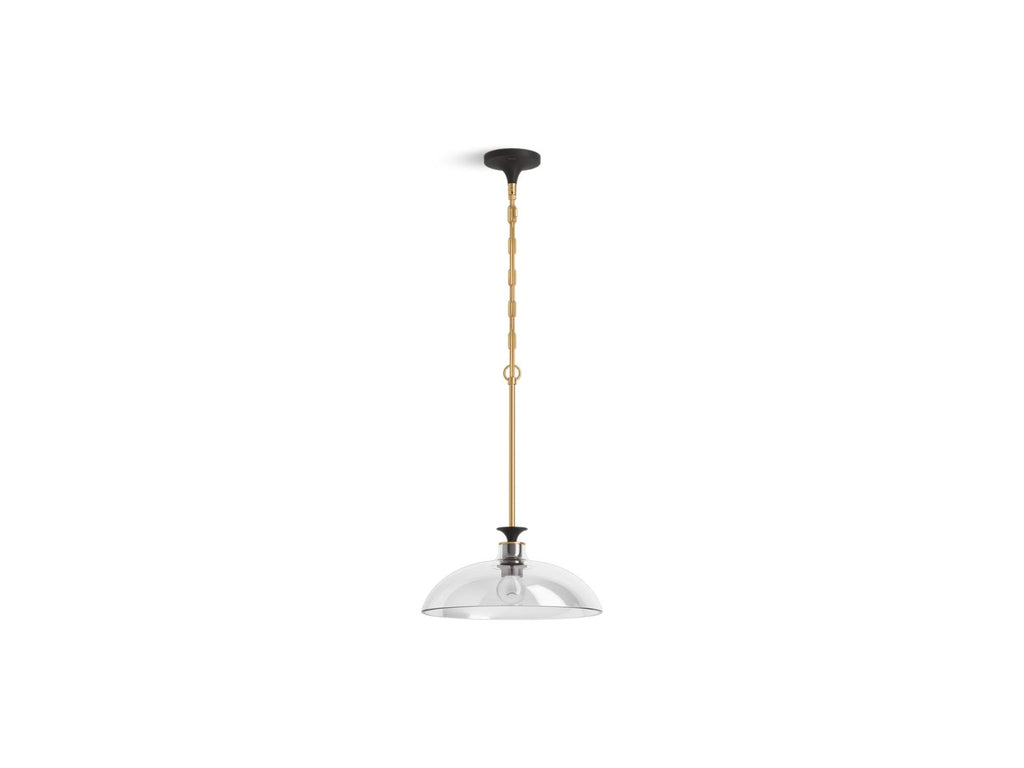 KOHLER K-31771-PE01-BML Tone 15" Pendant - Black With Brass Trim