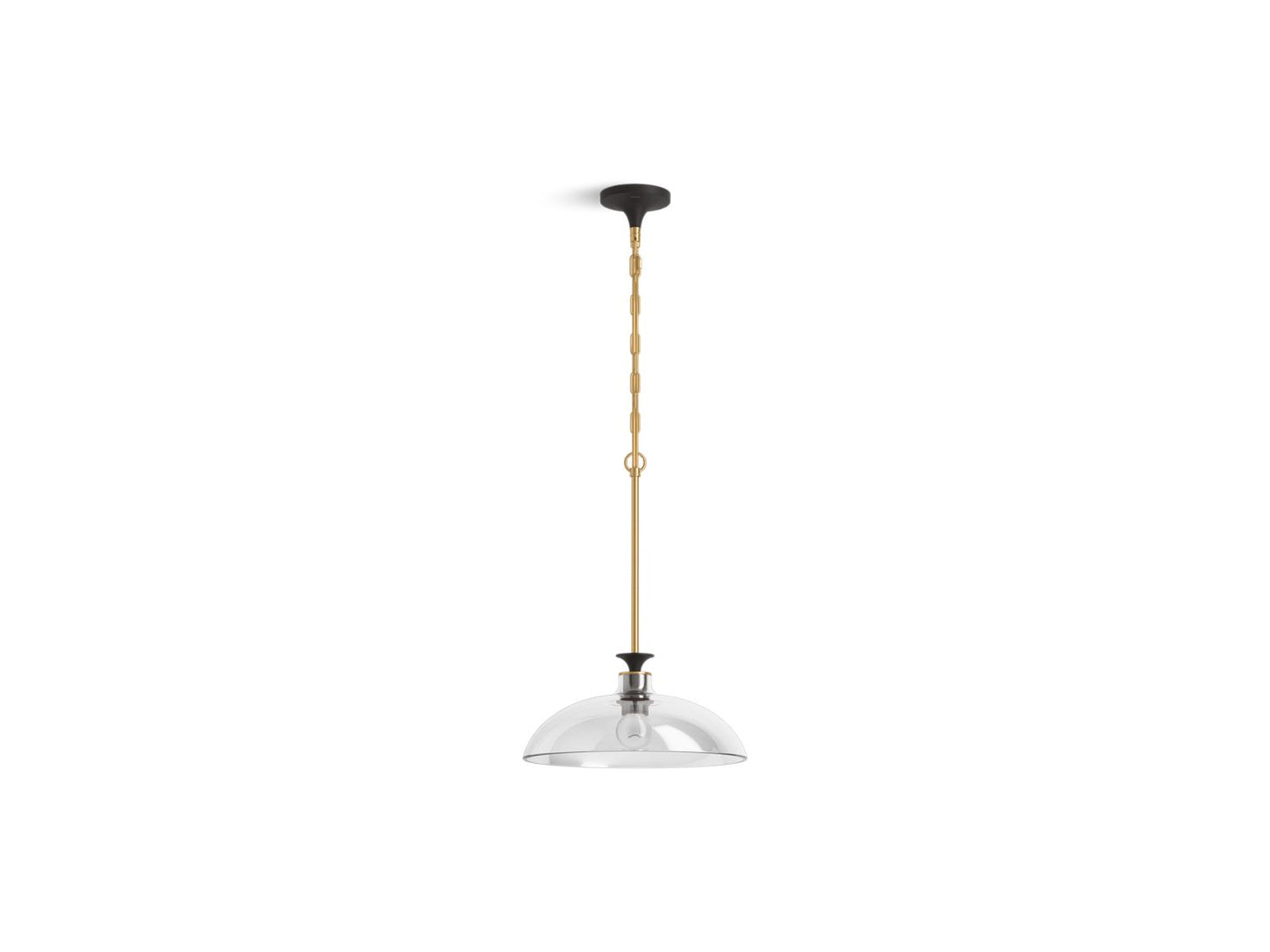 KOHLER K-31771-PE01-BML Tone 15" pendant - Black with Brass Trim