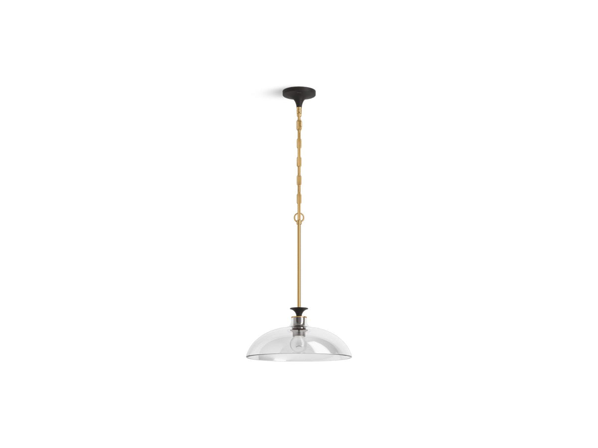 KOHLER K-31771-PE01-BML Tone 15" Pendant - Black With Brass Trim