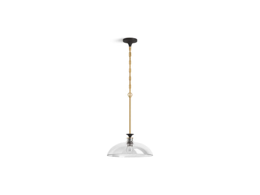 KOHLER K-31771-PE01-BML Tone 15" pendant - Black with Brass Trim