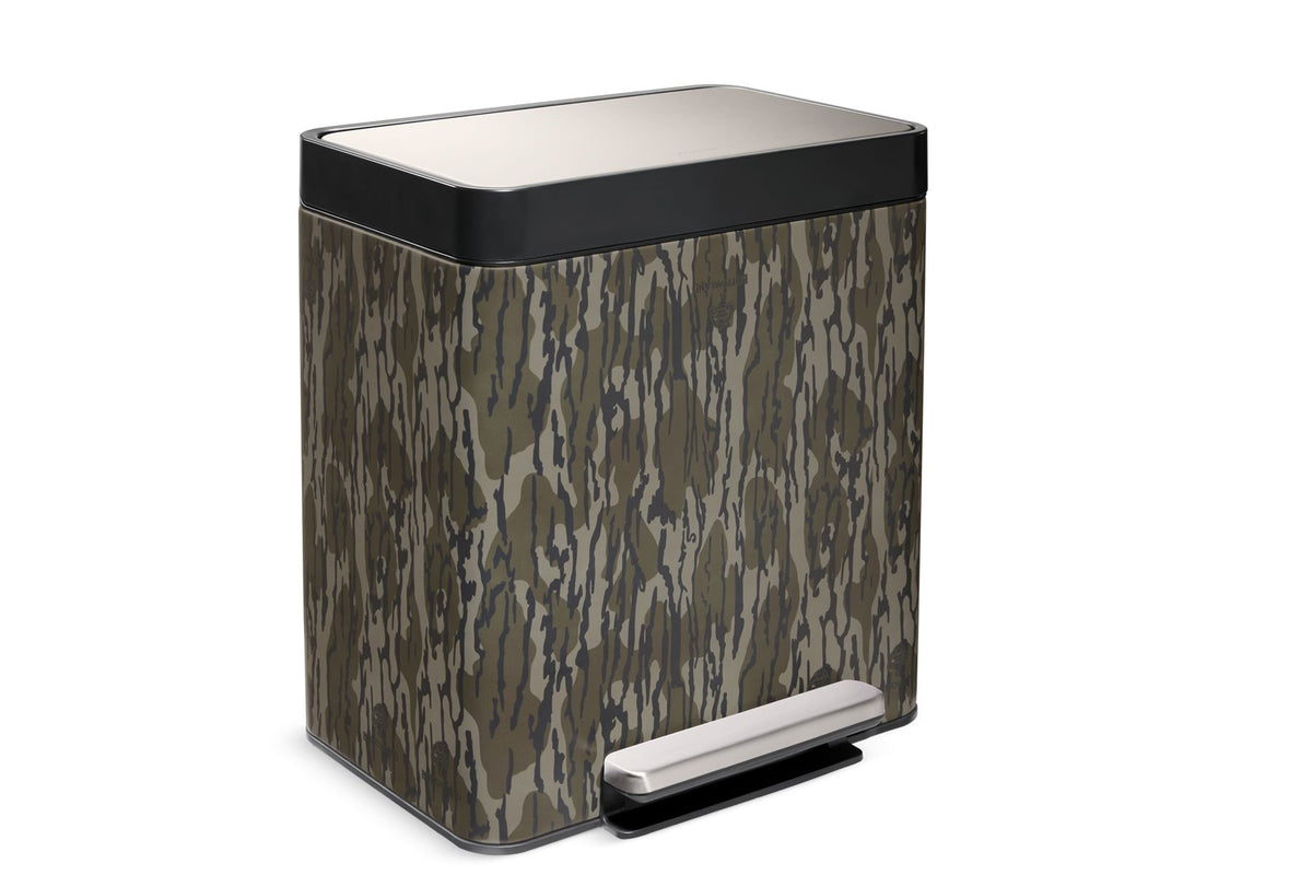 KOHLER K-20942-MB1 8-Gallon Stainless Steel Step Trash Can In Mossy Oak(R) Original Bottomland(R)