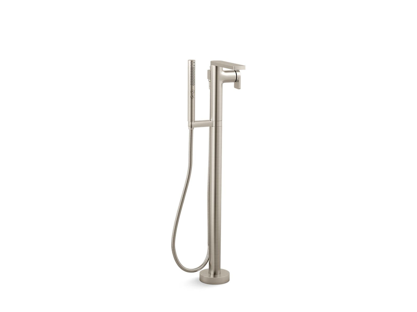 KOHLER K-T73087-4-BN Composed Floor-Mount Bath Filler Trim With Handshower In Vibrant Brushed Nickel