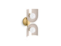 KOHLER K-31783-SC02-SLG Jabot Two-Light Sconce - Biscuit Satin With Brushed Moderne Brass