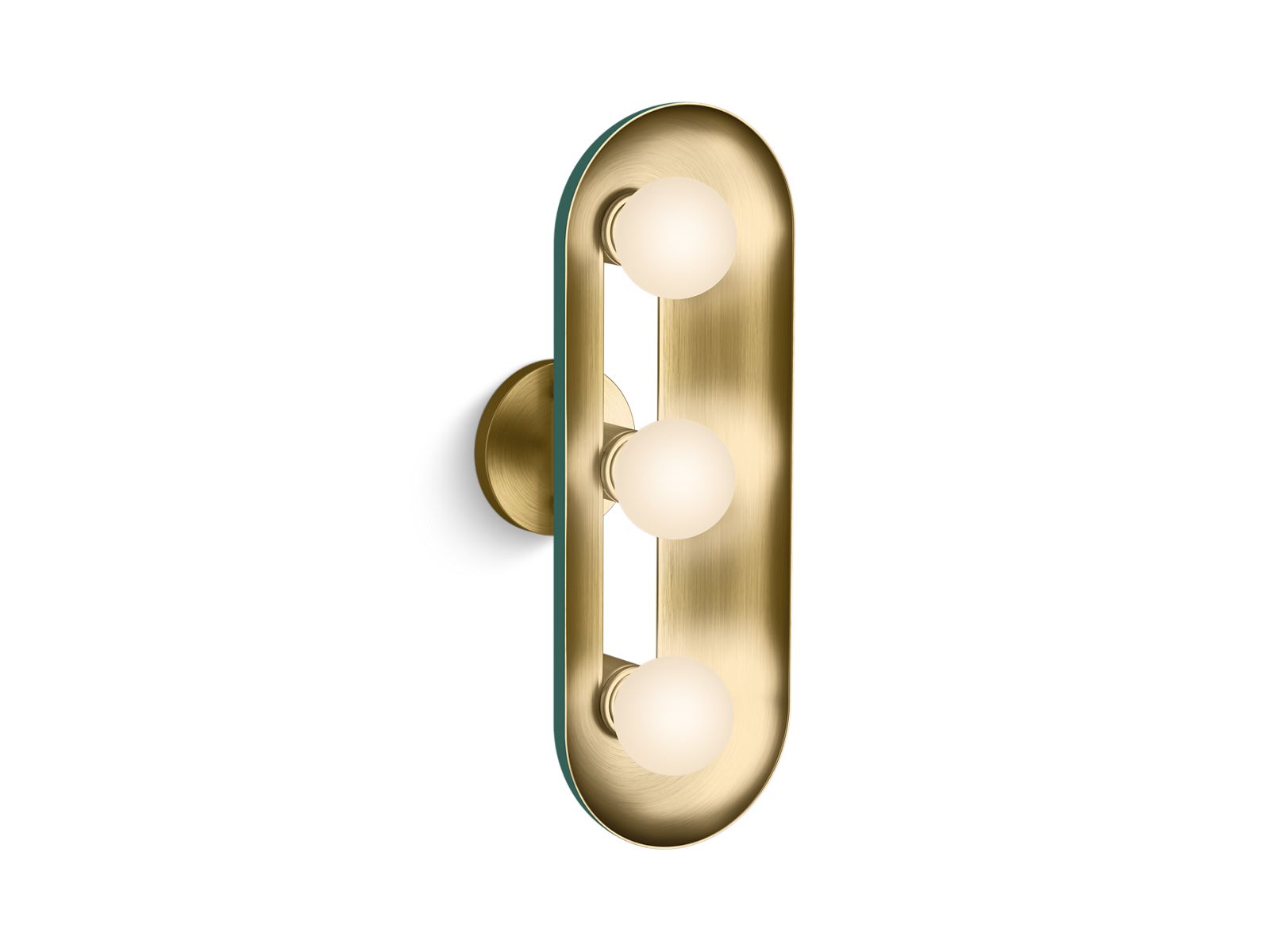 KOHLER K-31784-SC03-6GL Jabot Three-Light Sconce - Jade W/Brushed Moderne Brass Accents