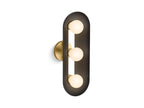 KOHLER K-31784-SC03-BML Jabot Three-Light Sconce - Black With Brass Trim
