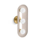 KOHLER K-31784-SC03-SLG Jabot Three-Light Sconce In Biscuit Satin with Brushed Moderne Brass